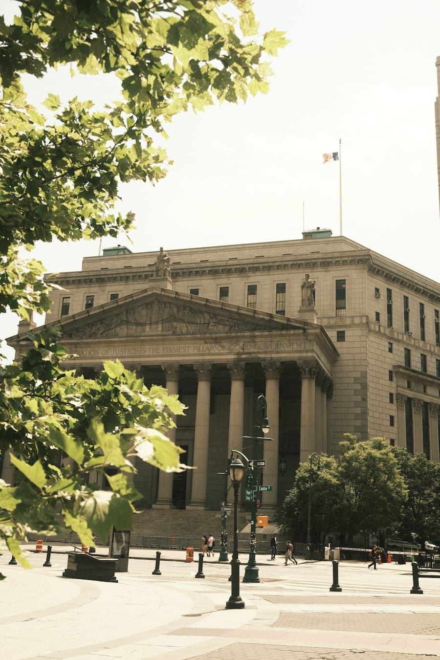 Classical stone facade of a public building